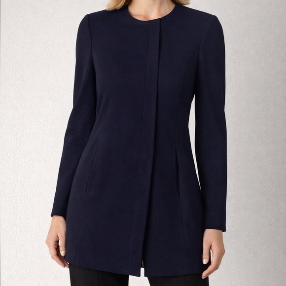 St. John Jackets & Blazers - St John Navy Wool Blend Jacket Size 2